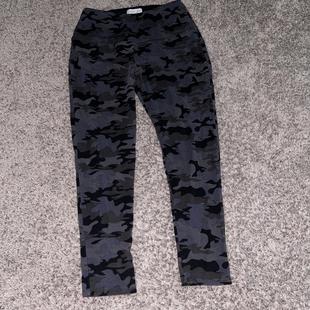 Rachel Zoe Camo Print Leggings Womens Size‎ L High Waist Athleisure Pants